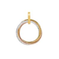 Pendant in Three Tone Gold Plated Sterling Silver