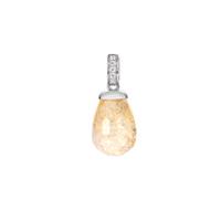 Rio Golden Citrine Pendant with White Zircon in Sterling Silver 17cts