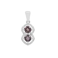 Burmese Spinel Pendant with White Zircon in Sterling Silver 1.50cts