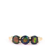 Ethiopian Midnight Opal Ring in 9K Gold 1cts