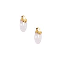 Natural Branca Onyx Earrings in Gold Tone Sterling Silver 13.50cts