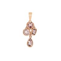 Cherry Blossom™ Morganite Pendant with Natural Pink Diamond in 9K Rose Gold 1.50cts
