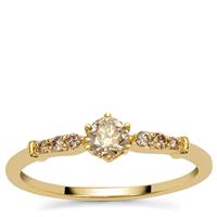 Ombre Champagne Diamond Ring in 9K Gold 0.35ct