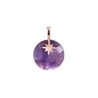 Zambian Amethyst Pendant in Rose Tone Sterling Silver 20cts