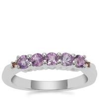 Moroccan Amethyst Ring with Red Diamond in Sterling Silver 0.55ct