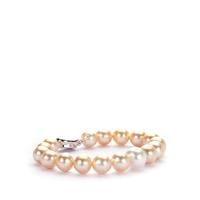 Golden South Sea Cultured Pearl Bracelet  with South Sea Pearl in Sterling Silver