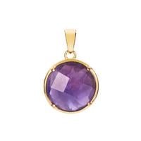 Zambian Amethyst Pendant in Gold Tone Sterling Silver 8.50cts
