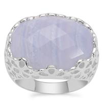 Blue Lace Agate Ring in Sterling Silver 12.96cts