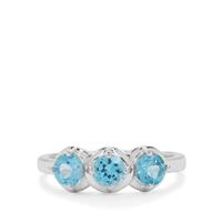 Swiss Blue Topaz Ring in Sterling Silver 1.20cts