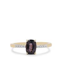 Burmese Purple Spinel Ring with White Zircon in 9K Gold 1.20cts