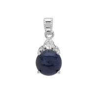 Bharat Sapphire Pendant with White Zircon in Sterling Silver 6.75cts