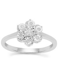 Diamond Ring in Sterling Silver 0.05ct