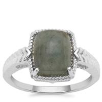 Type A Burmese Jadeite Ring in Sterling Silver 3.71cts