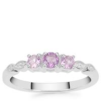 Moroccan Amethyst Ring with White Zircon in Sterling Silver 0.40ct