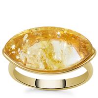 Baltic Champagne Amber Ring in Gold Tone Sterling Silver  (20 x 10.50mm)