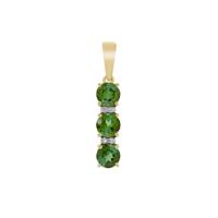 Congo Green Tourmaline Pendant with Diamond in 9K Gold 1.10cts
