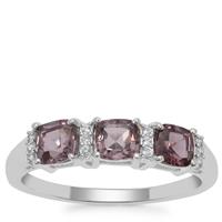 Burmese Spinel Ring with White Zircon in Sterling Silver 1.38cts