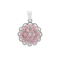 Balas Pink Tourmaline Pendant with White Zircon in Sterling Silver 2.78cts