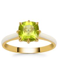 Red Dragon Peridot Ring in Gold Plated Sterling Silver 1.70cts