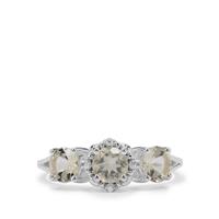 Champagne Serenite Ring with White Zircon in Sterling Silver 1.40cts