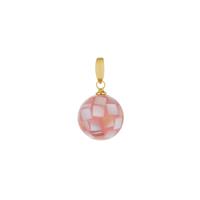 Mother of Pearl Pendant in Gold Tone Sterling Silver (12.40mm)