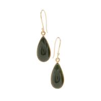 Nephrite Jade Earrings in Gold Plated Sterling Silver 19cts