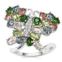 Kaleidoscope Gemstones Ring in Sterling Silver 4.57cts