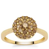 Cape Champagne Diamond Ring in 9K Gold 0.76ct