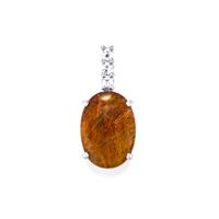 Bahia Rutilite Pendant with White Topaz in Sterling Silver 12.05cts