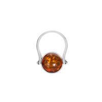 Baltic Cognac Amber Reversible Tree of Life Ring in Sterling Silver (13mm)