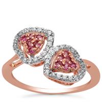 Kaffe Tourmaline Ring with White Zircon in 9K Rose Gold 0.50ct