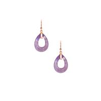 Banded Amethyst Earrings in Rose Tone Sterling Silver 14.50cts