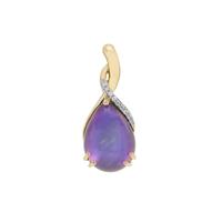 Purple Moonstone Pendant with White Zircon in 9K Gold 6.30cts
