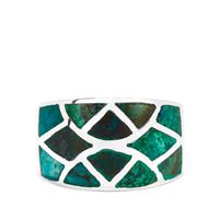 Natural Chrysocolla Ring in Sterling Silver 35cts