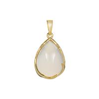 White Onyx Pendant in Gold Tone Sterling Silver 9.11cts