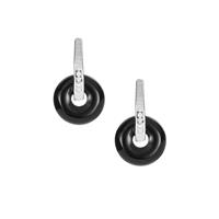 Black Onyx Earrings in Sterling Silver 8.50cts