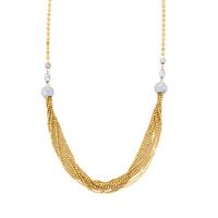 18" Two Tone Gold Plated Altro Diamond Cut Ball Necklace 12.75g