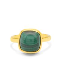 Congo Malachite Ring in Gold Plated Sterling Silver 6.85cts