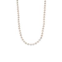 Akoya Cultured Pearl Graduated Necklace in Sterling Silver 