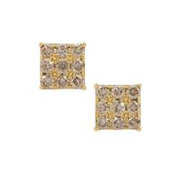 Champagne Argyle Diamonds Earrings in 9K Gold 1.25cts