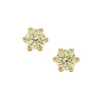 Natural Yellow Diamonds Earrings in 9K Gold 0.10ct