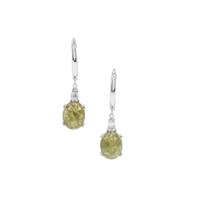 Grossular Earrings with White Zircon in Sterling Silver 8.60cts