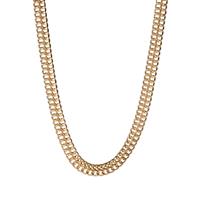 18" Gold Tone Sterling Silver Altro Double Curb Necklace 17.00g