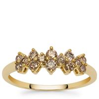 Cape Champagne Diamond Ring in 9K Gold 0.51ct