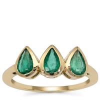 Zambian Emerald Ring in 9K Gold 1.15cts