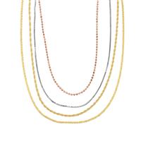 Three Tone Midas Altro Diamond Cut Multi Strand Necklace 17.09gms 