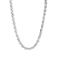 20" Sterling Silver Altro Diamond Cut Rope Necklace 36.15g