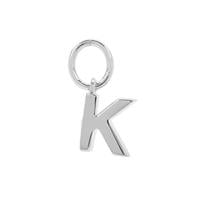 Molte K Letter Charm in Sterling Silver