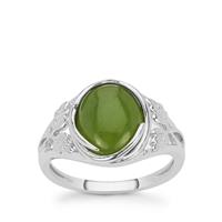 Nephrite Jade Ring in Sterling Silver 3.75cts