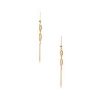 9K Gold Diamond Cut Ball-Twist-Tassel Drop Earrings 2.2g